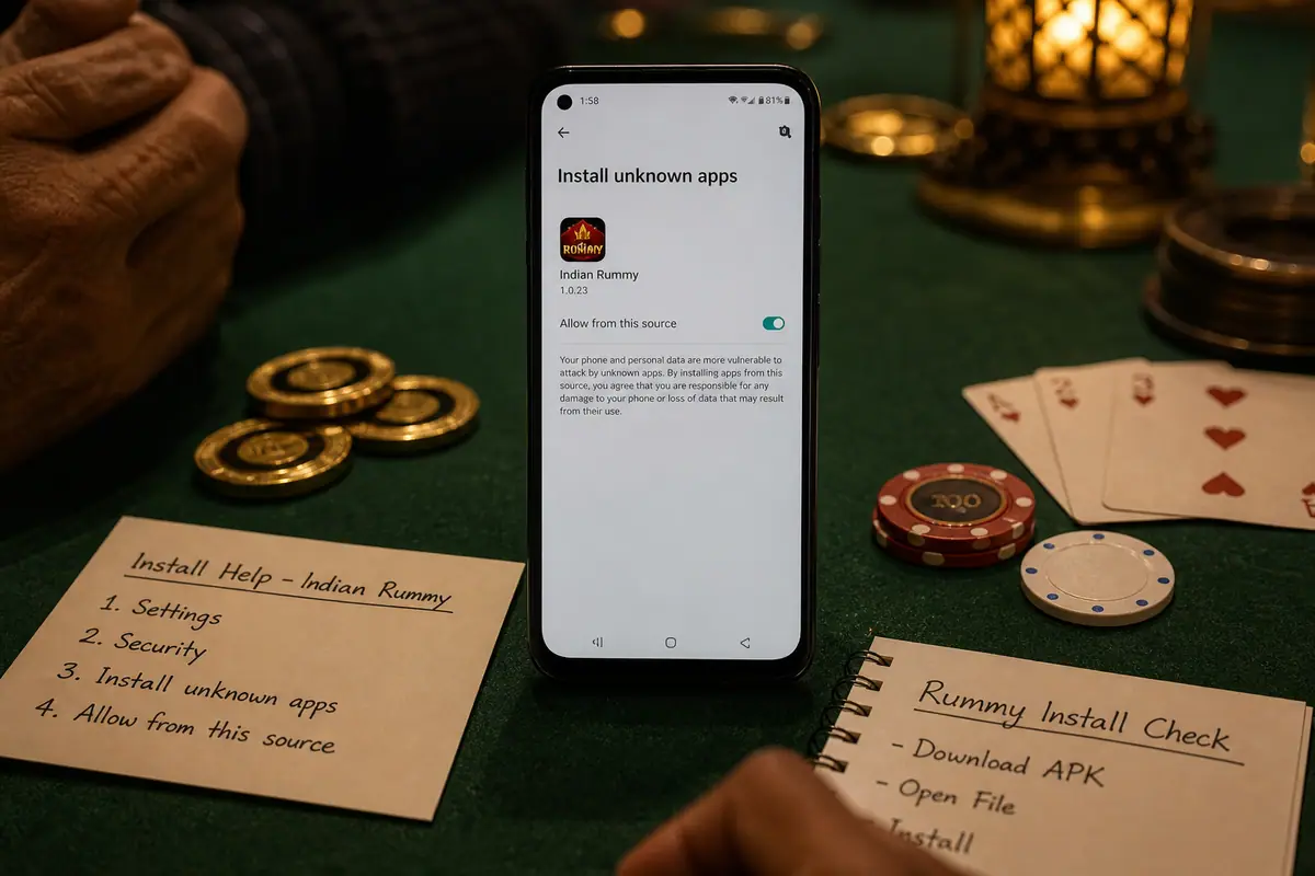 Install button troubleshooting desk with Android permission toggles and greyed install dialog